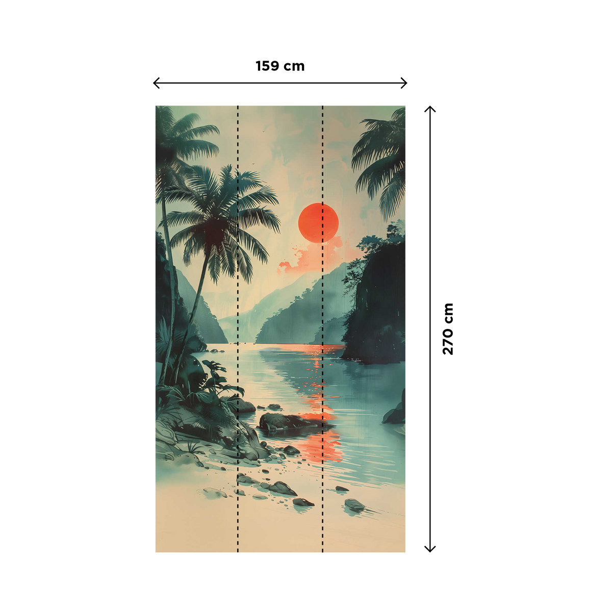 Papier peint panoramique L Bahia honda Multicolore Trame