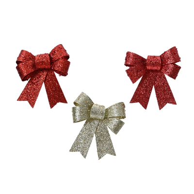 Décoration à suspendre Nœud paillettes Rouge, blanc