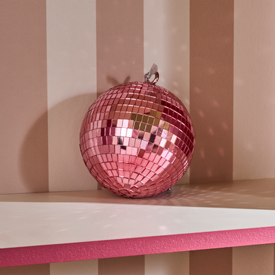 Décoration à suspendre Boule à facette Rose