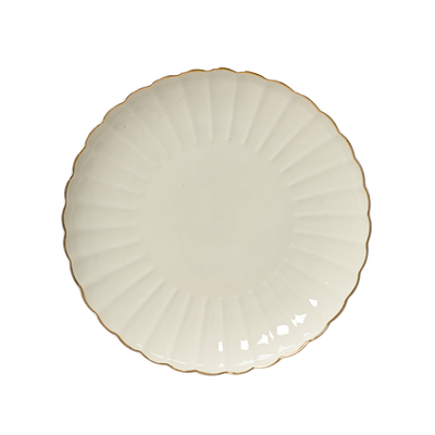 Assiette Corolle Blanc, or
