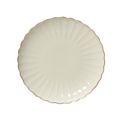 Assiette Corolle Blanc, or
