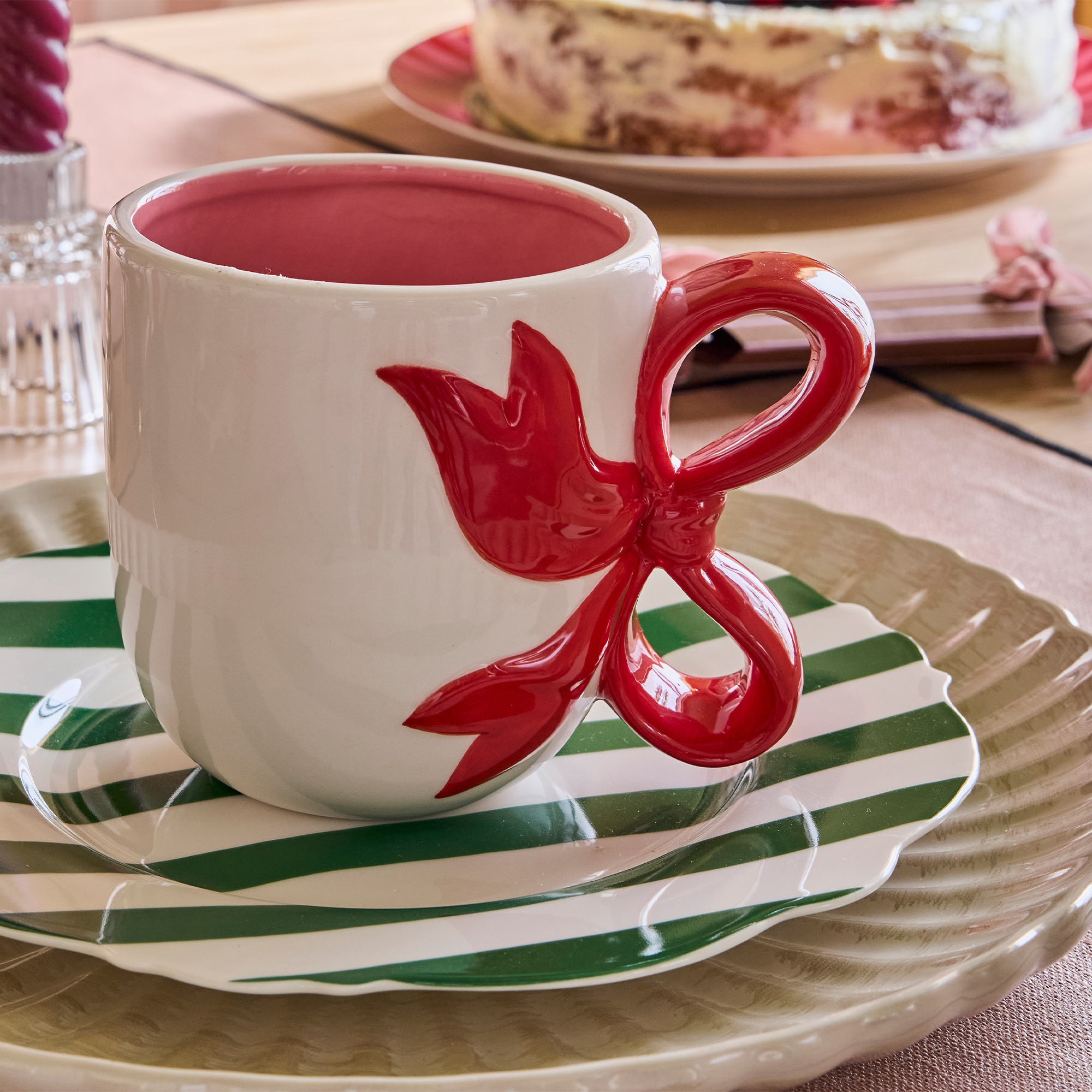 Mug Noeud Blanc, rouge