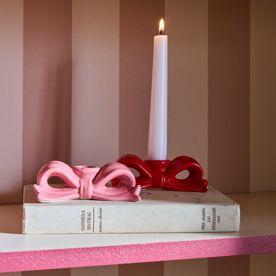 Bougeoir Noeud Rose