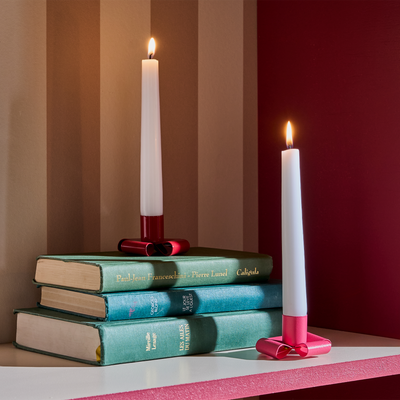 Bougeoir Noeuds Rouge, rose