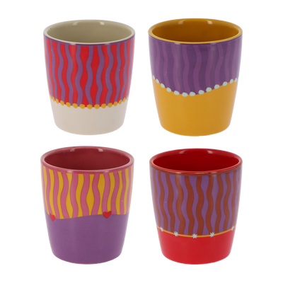 Coffret tasses Meg x4 Jaune rose violet rouge