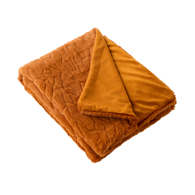 Plaid fausse fourrure Filae Terracotta