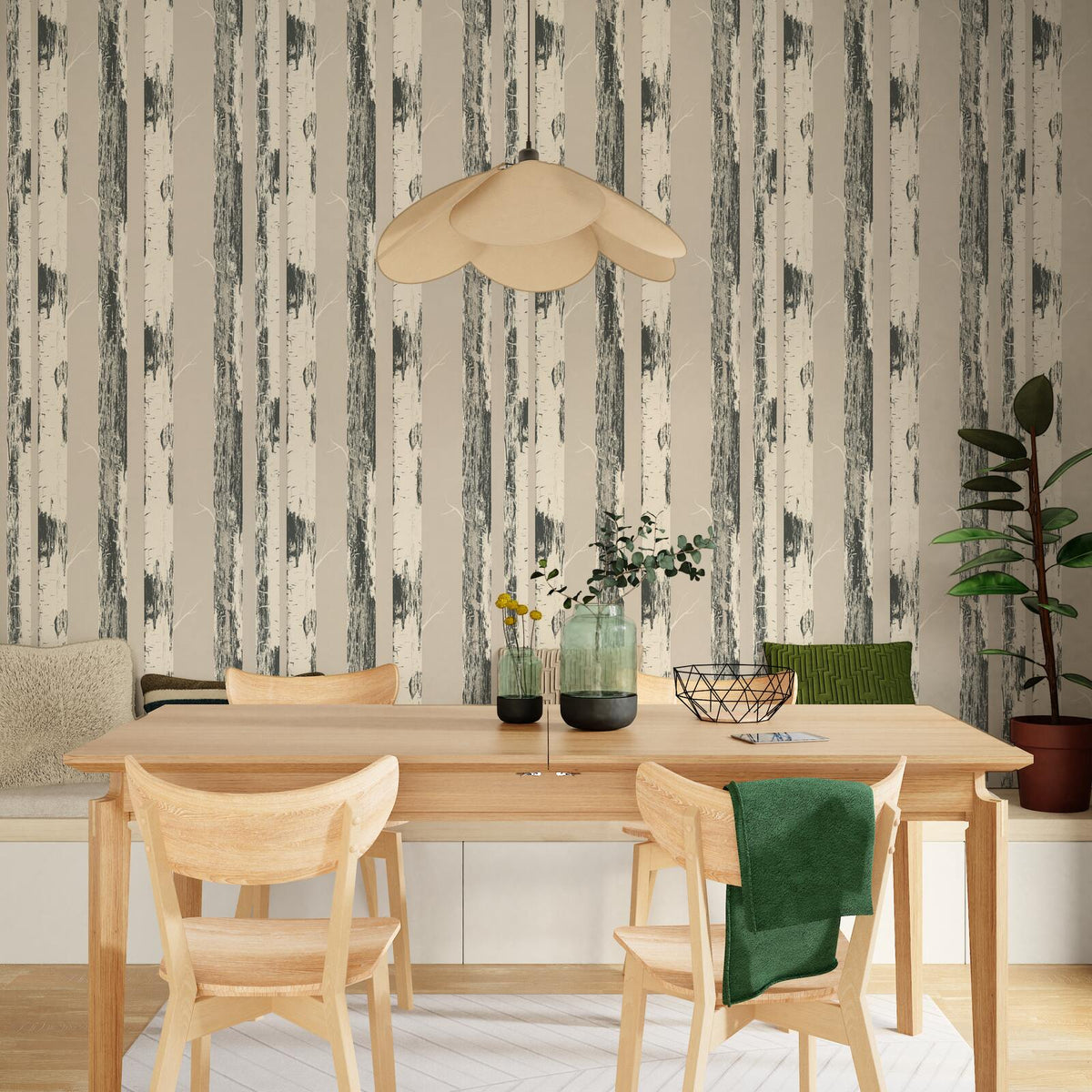 Papier peint intissé Betula Beige clair