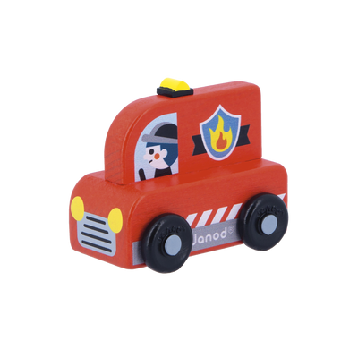 JANOD Jeu Cross roads - camion de pompier Rouge