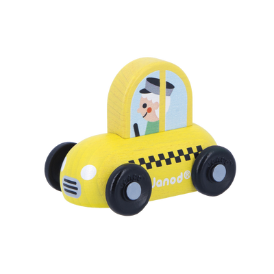 JANOD Jeu Cross roads - voiture de taxi Jaune