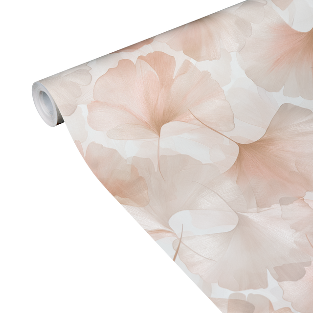 Papier peint intissé BILOBA coloris rose poudré