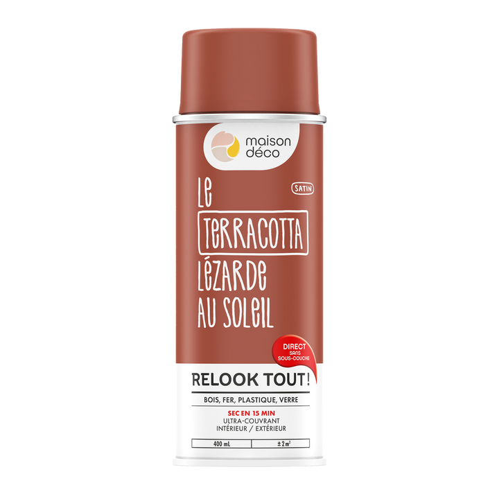 RELOOK TOUT AÉROSOL Bombe de peinture Relook tout aérosol Terracotta Satiné 0,4ML