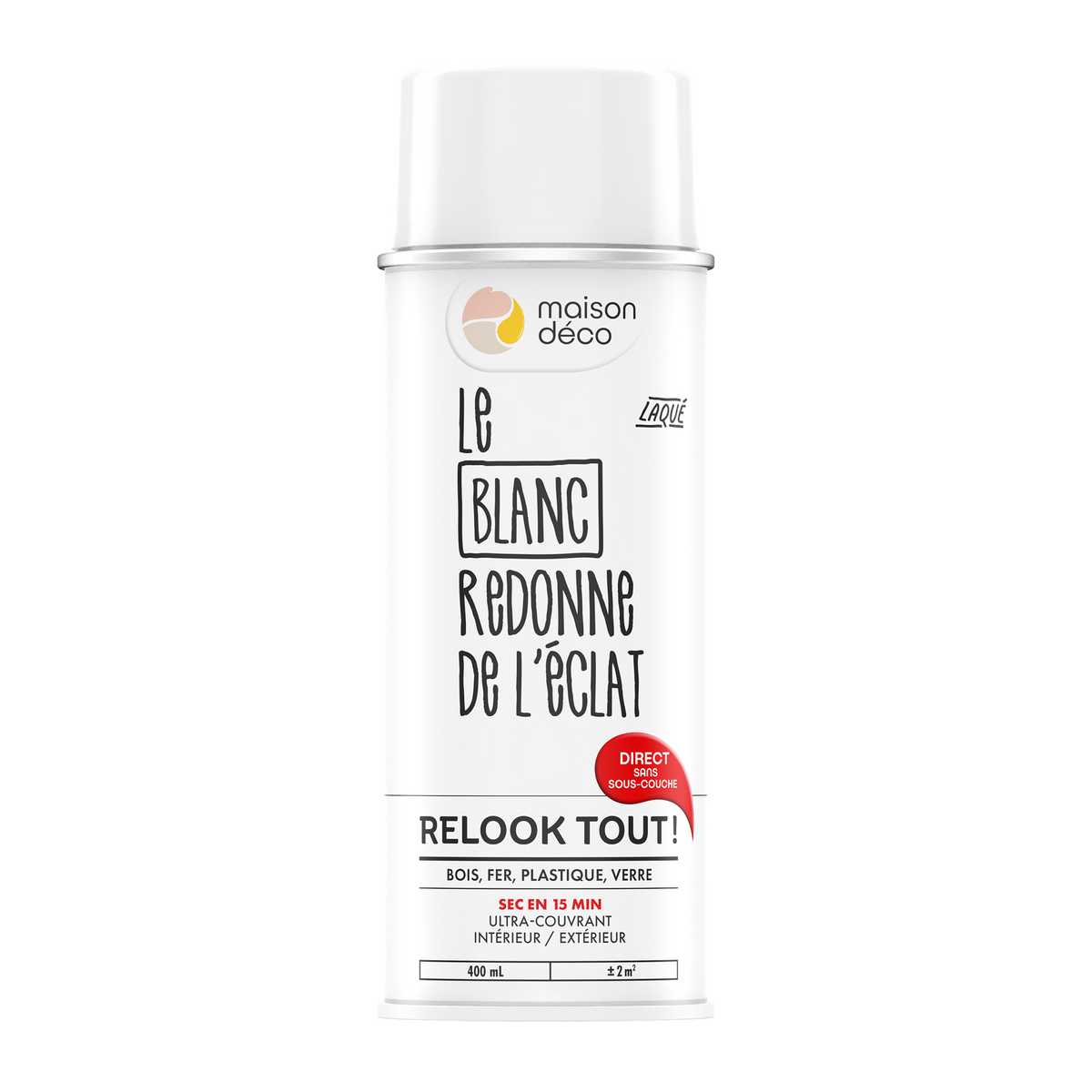 RELOOK TOUT AÉROSOL Bombe de peinture Relook tout aérosol Blanc Brillant 0,4ML