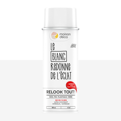 RELOOK TOUT AÉROSOL Bombe de peinture Relook tout aérosol Blanc Brillant 0,4ML