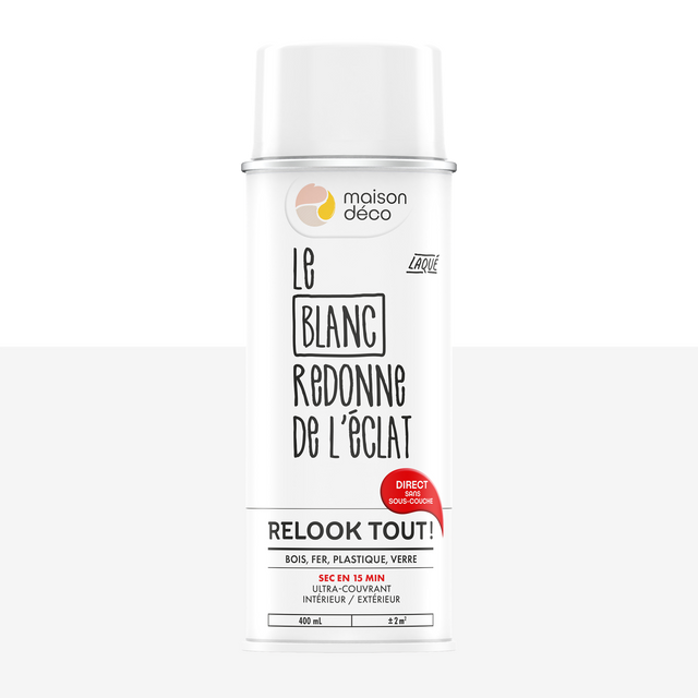 Relook tout aérosol Peinture Bombe de peinture blanc Brillant 0,4 L