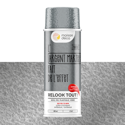 RELOOK TOUT AÉROSOL Bombe de peinture Relook tout aérosol Argent martelé Brillant 0,4ML