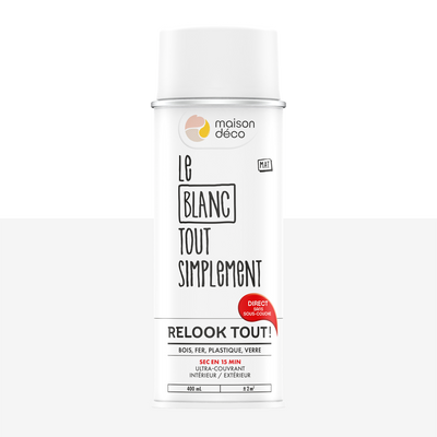 RELOOK TOUT AÉROSOL Bombe de peinture Relook tout aérosol Blanc Satiné 0,4ML