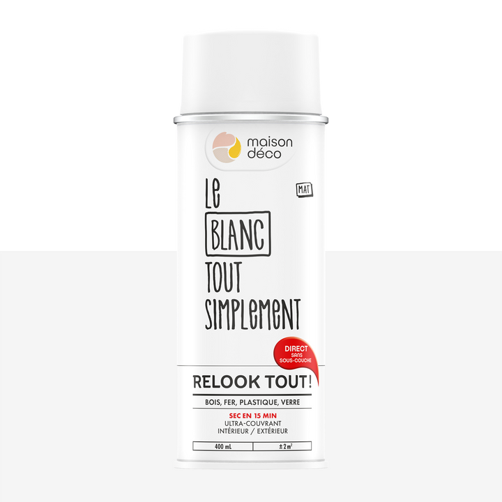 RELOOK TOUT AÉROSOL Bombe de peinture Relook tout aérosol Blanc Satiné 0,4ML