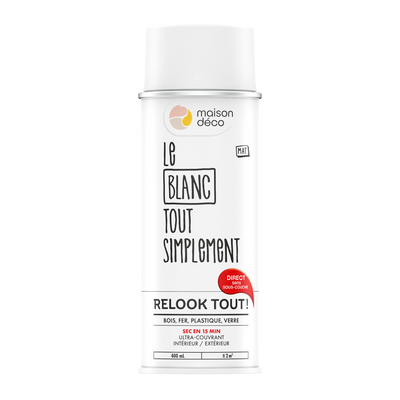 RELOOK TOUT AÉROSOL Bombe de peinture Relook tout aérosol Blanc Mat 0,4ML
