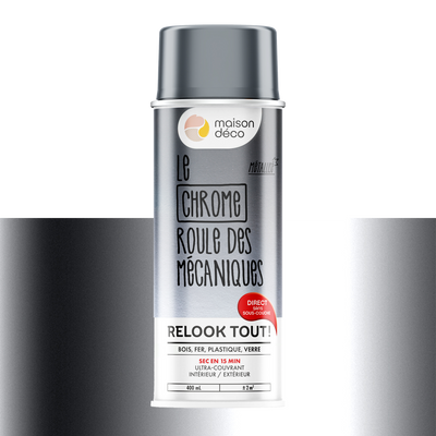 RELOOK TOUT AÉROSOL Bombe de peinture Relook tout aérosol Chrome Brillant 0,4ML