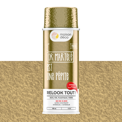 RELOOK TOUT AÉROSOL Bombe de peinture Relook tout aérosol Or martelé Brillant 0,4ML
