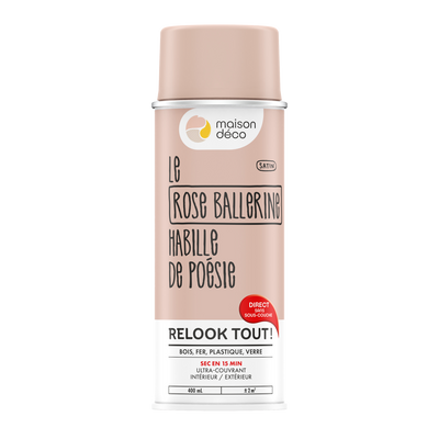 RELOOK TOUT AÉROSOL Bombe de peinture Relook tout aérosol Rose ballerine Satiné 0,4ML