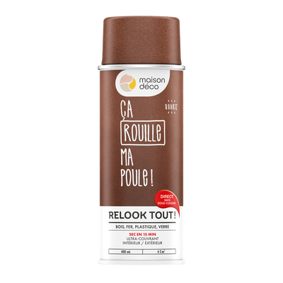 RELOOK TOUT AÉROSOL Bombe de peinture Relook tout aérosol Rouille Satiné 0,4ML