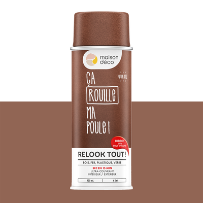 RELOOK TOUT AÉROSOL Bombe de peinture Relook tout aérosol Rouille Satiné 0,4ML