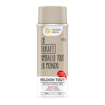 RELOOK TOUT AÉROSOL Bombe de peinture Relook tout aérosol Kraft Satiné 0,4ML