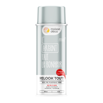 RELOOK TOUT AÉROSOL Bombe de peinture Relook tout aérosol Argent Brillant 0,4ML