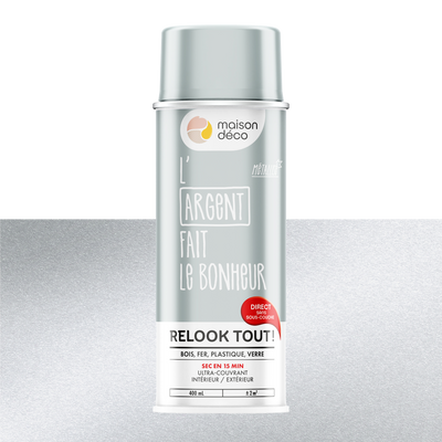 RELOOK TOUT AÉROSOL Bombe de peinture Relook tout aérosol Argent Brillant 0,4ML