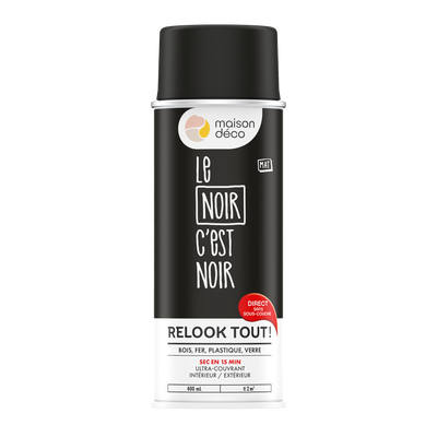 RELOOK TOUT AÉROSOL Bombe de peinture Relook tout aérosol Noir Mat 0,4ML