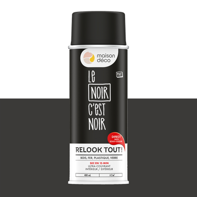 RELOOK TOUT AÉROSOL Bombe de peinture Relook tout aérosol Noir Mat 0,4ML