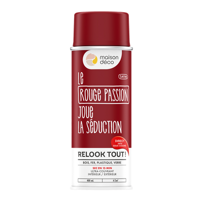 RELOOK TOUT AÉROSOL Bombe de peinture Relook tout aérosol Rouge passion Satiné 0,4ML