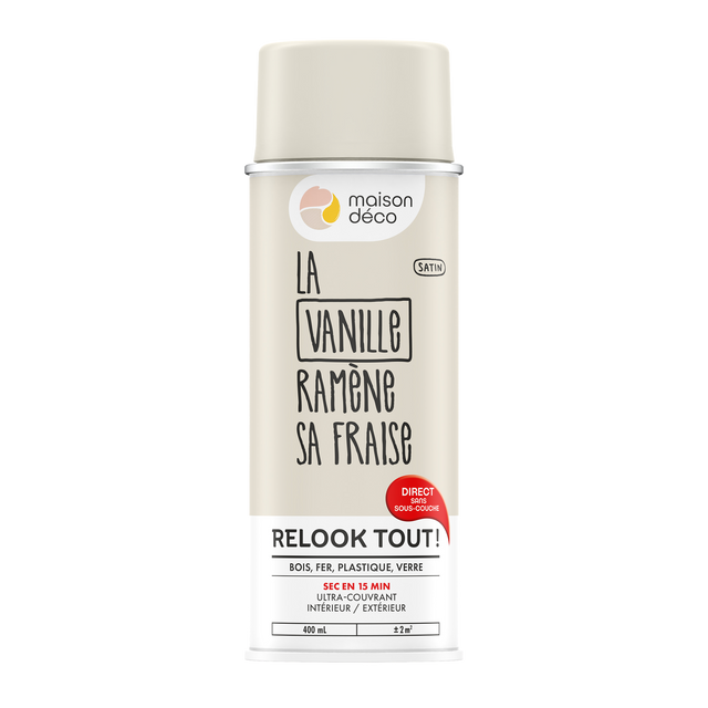 Relook tout aérosol Peinture Bombe de peinture vanille Satiné 0,4 L