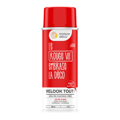RELOOK TOUT AÉROSOL Bombe de peinture Relook tout aérosol Rouge vif Brillant 0,4ML