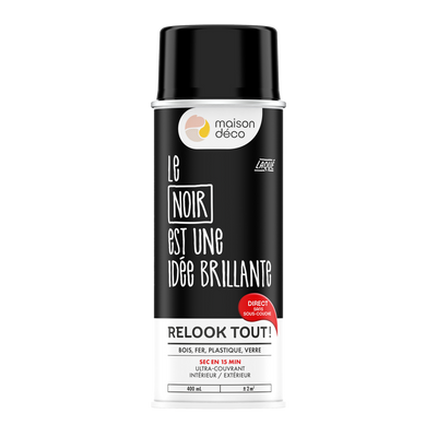 RELOOK TOUT AÉROSOL Peinture Relook tout aérosol Noir Brillant 0,4ML
