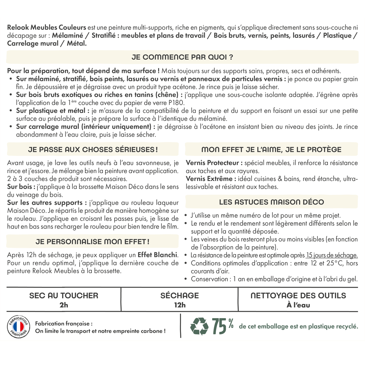 RELOOK MEUBLES COULEURS Peinture Relook meubles Bleu indigo Satiné 0,5L