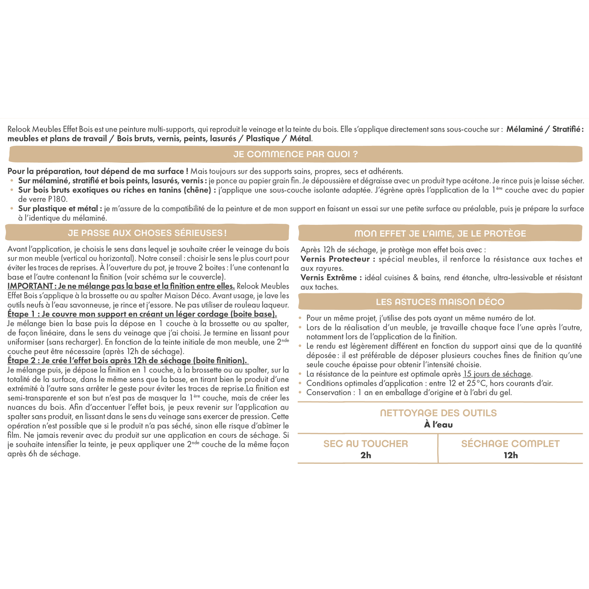 RELOOK MEUBLES EFFET BOIS Peinture Relook meubles effet bois Bois exotique Mat 0,38L