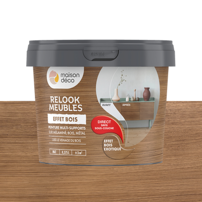 RELOOK MEUBLES EFFET BOIS Peinture Relook meubles effet bois Bois exotique Mat 0,38L