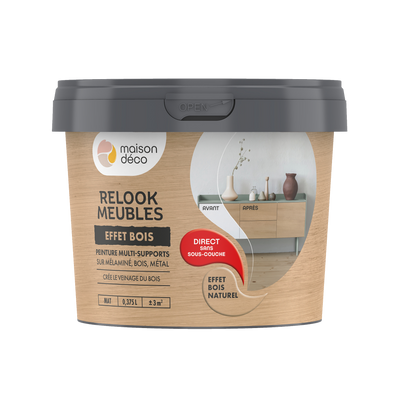 RELOOK MEUBLES EFFET BOIS Peinture Relook meubles effet bois Bois naturel Mat 0,38L