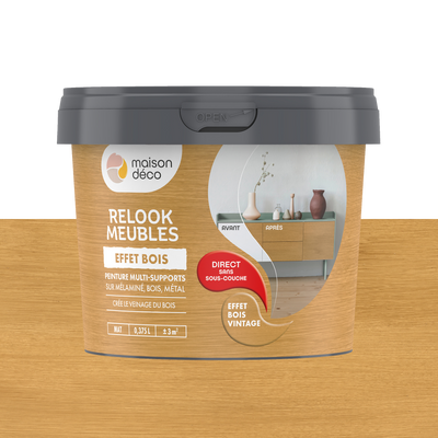 RELOOK MEUBLES EFFET BOIS Peinture Relook meubles effet bois Bois vintage Mat 0,38L