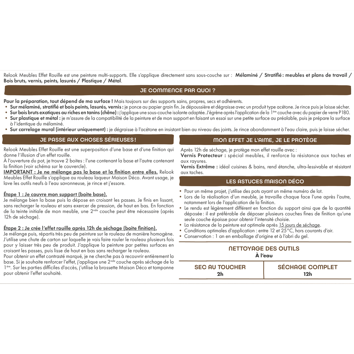 RELOOK MEUBLES EFFET BOIS Peinture Relook meubles effet bois Effet béton Satiné 0,38L