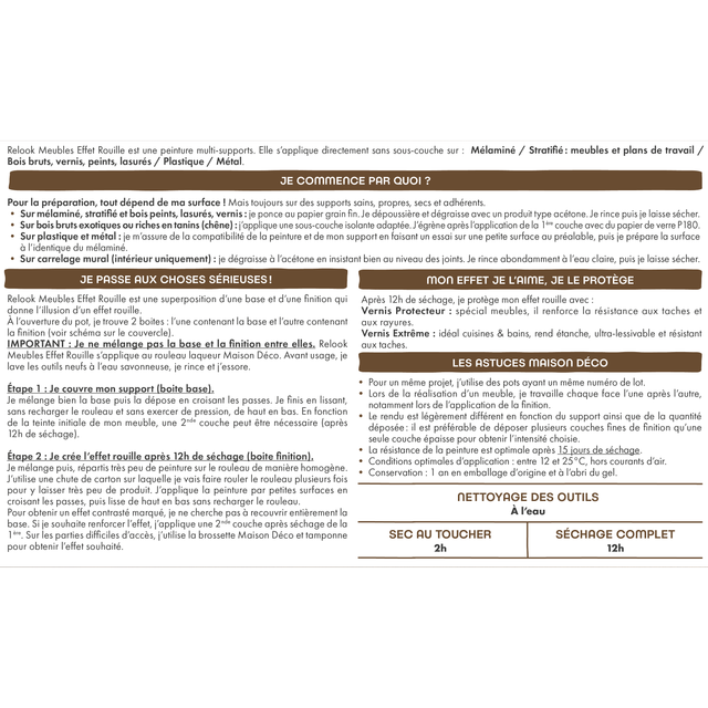 Relook meubles effet bois Peinture Peinture rouille Satiné 0,38 L