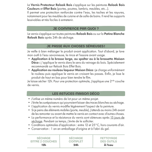 Relook meubles couleurs Peinture RELOOK MEUBLES VERNIS PROTECTEUR Bombe de peinture incolore Satiné 0,5 L