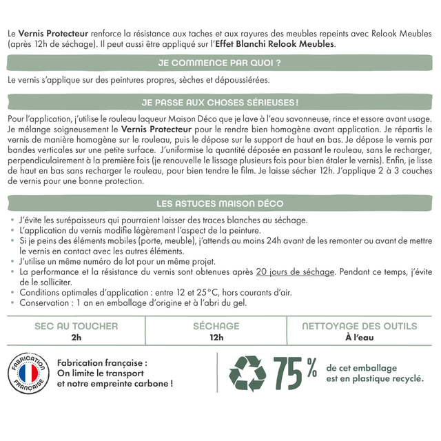 Relook meubles couleurs Peinture RELOOK MEUBLES VERNIS EXTREME Peinture incolore Brillant 0,5 L