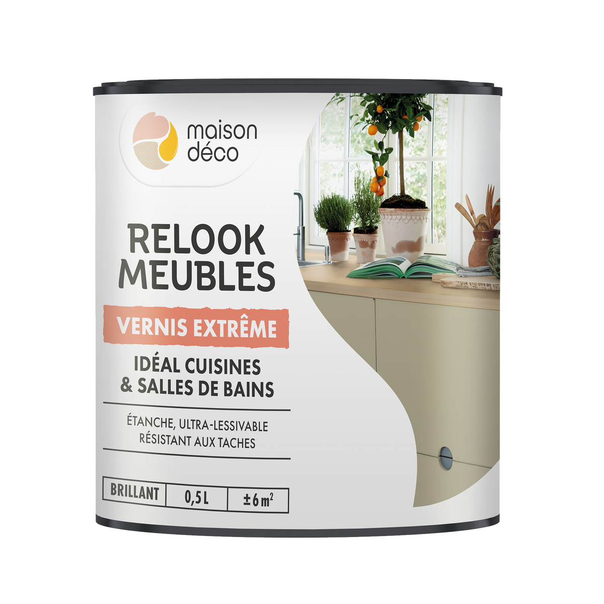 RELOOK MEUBLES COULEURS Peinture Relook meubles vernis extreme Incolore Brillant 0,5L