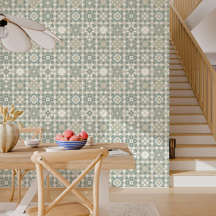 Papier peint intissé Lazare Vert sauge