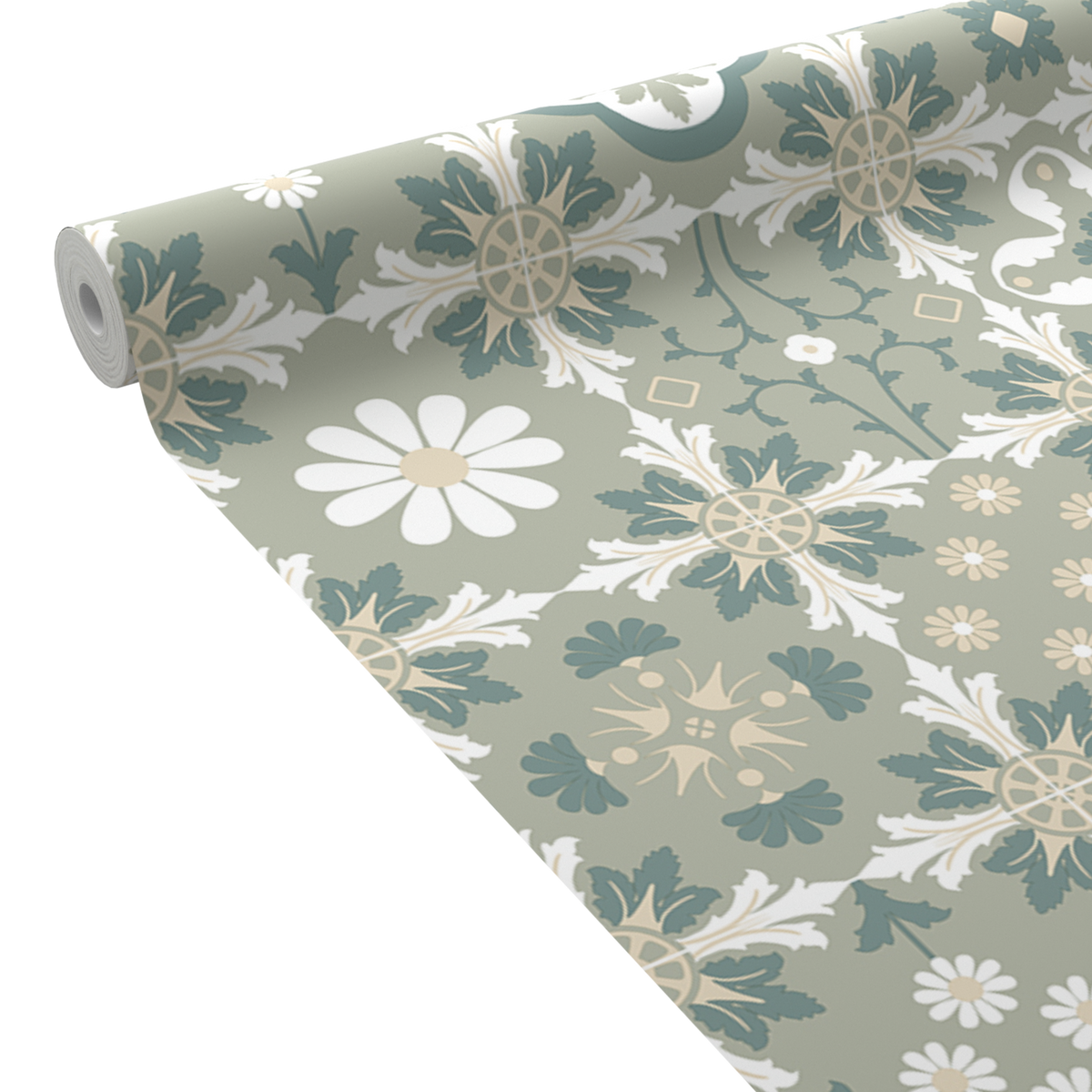 Papier peint intissé Lazare Vert sauge