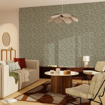 Papier peint intissé Manoa Vert kaki et ocre