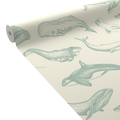 CASELIO Papier peint intissé Whaly Bleu grisé